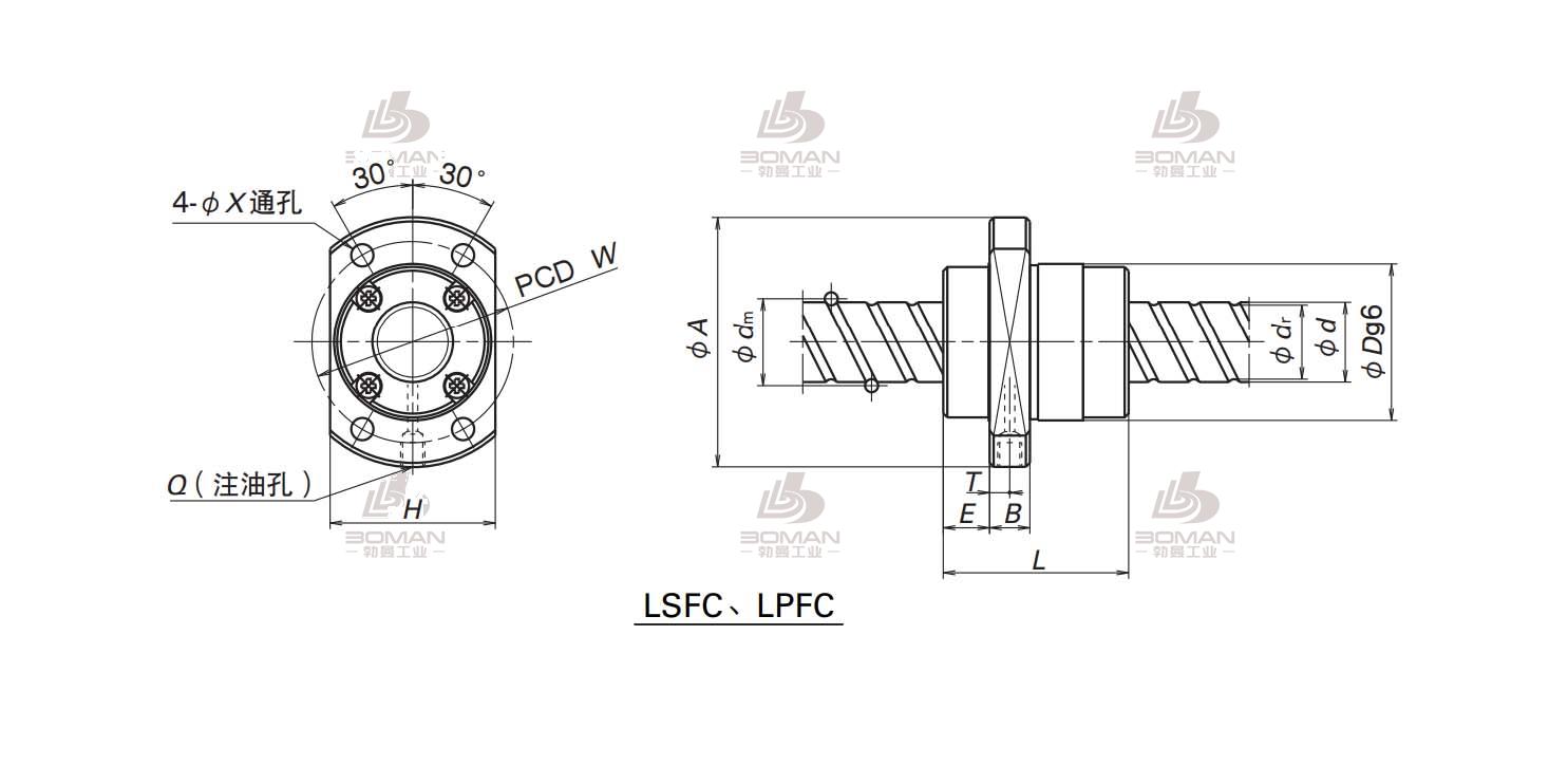 LSFC1616-6-UPFC滚珠丝杠