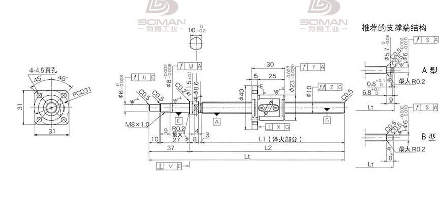 KURODA GP1002DS-EAFR-0210B-C3S 黑田丝杆上海代理商