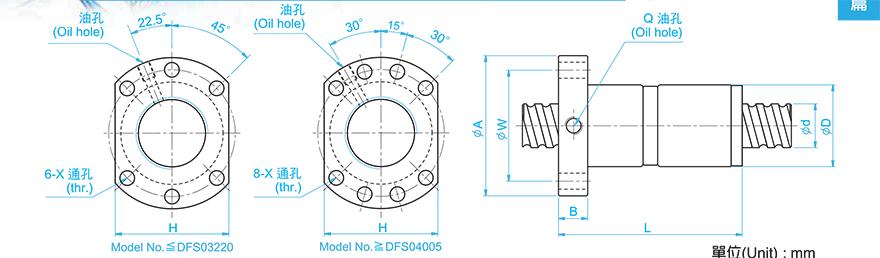 TBI DFS03208-4.8 TBI滚珠丝杠选型表