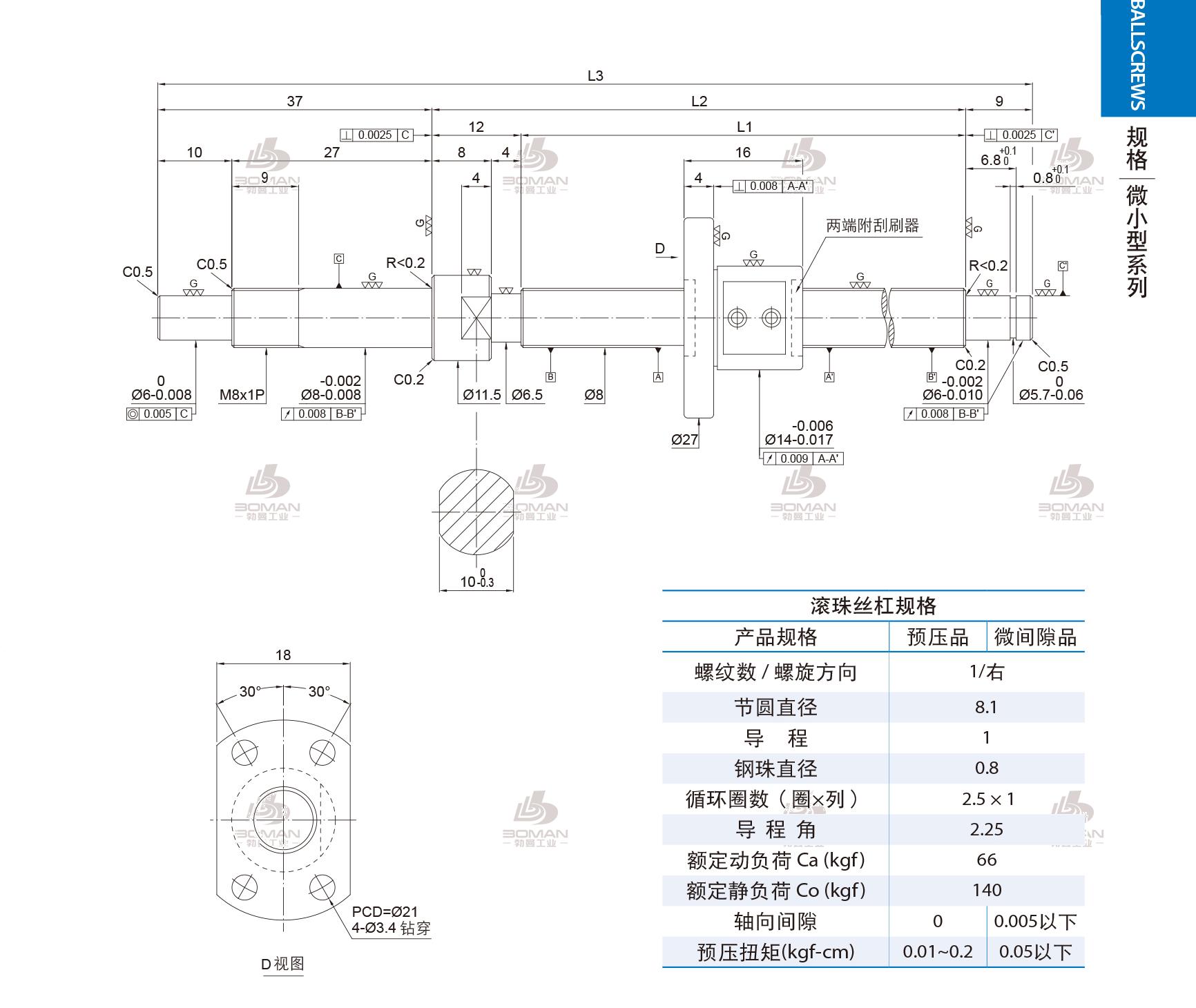 PMI FSM0801-C3-1R-0198 pmi丝杆广州一级经销商